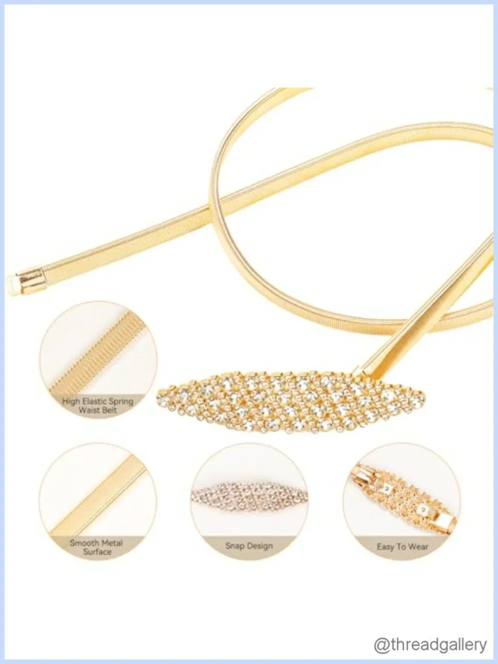 Metal Chain Skinny Belt for Women - Thin Waist Belt for Dresses